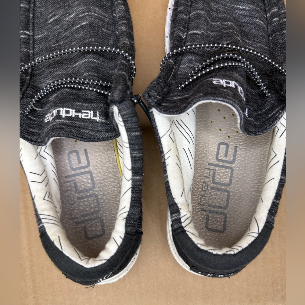 Hey Dude Wally Youth Stretch Black Marled Slip On Shoes Size 6/ ladies 7 - Picture 4 of 6